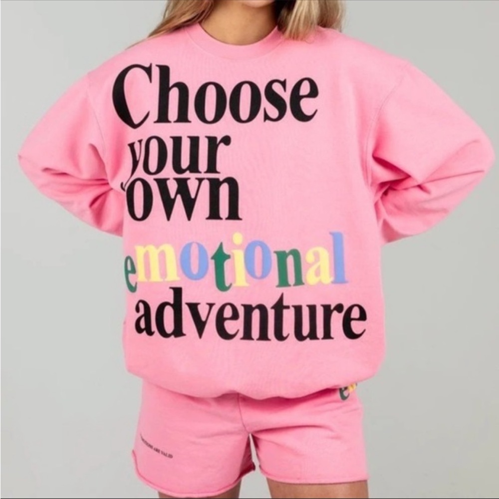 CHOOSE YOUR OWN EMOTIONAL ADVENTURE BUBBLEGUM CREWNECK